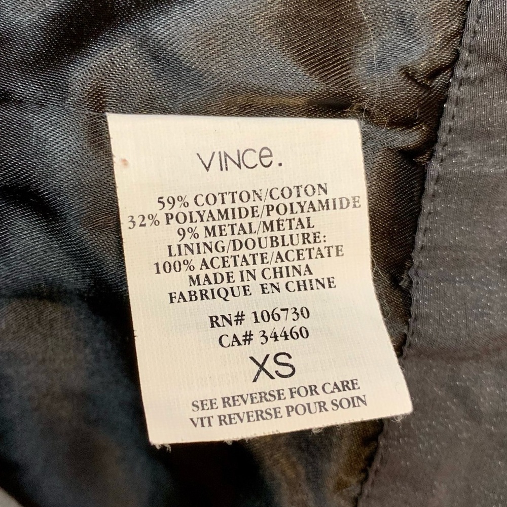 Vince Shimmering Sparkling Jacket Coat With 3/4 Sleeves Black Size XS - Picture 15 of 17